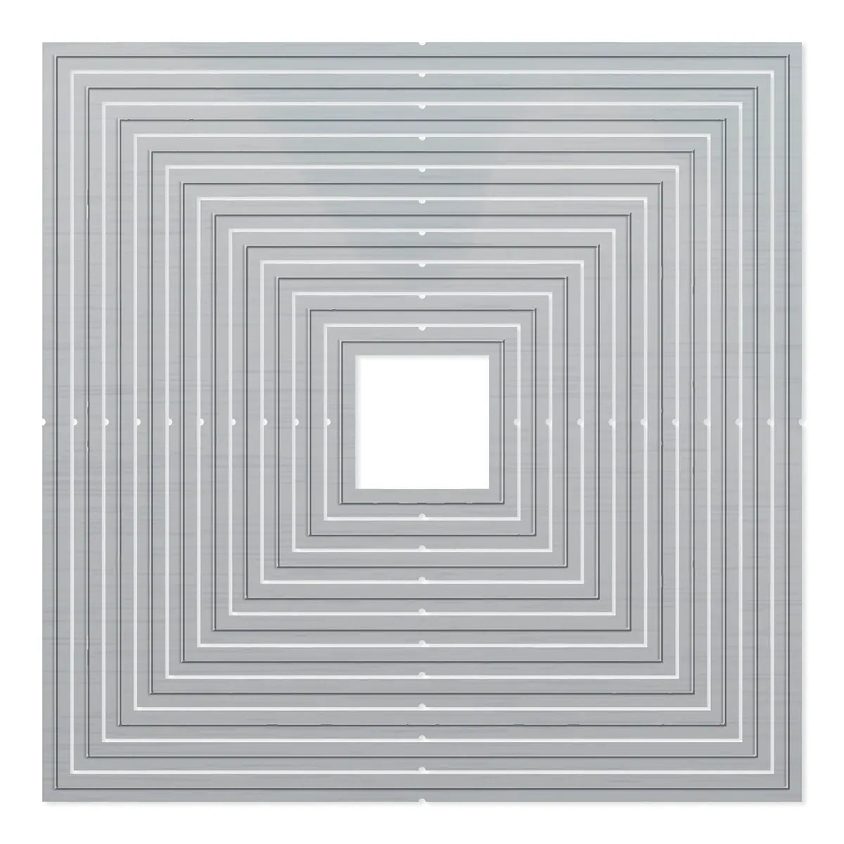 Geometric pattern of concentric squares with a central white square on a gray background