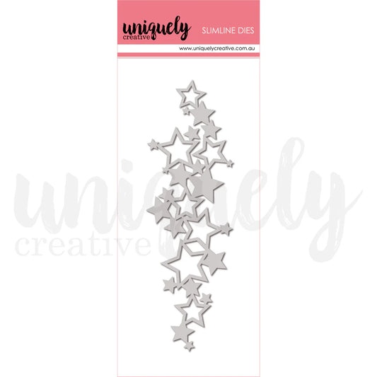 Star-shaped die cut set on a white background with 'uniquely creative' branding.