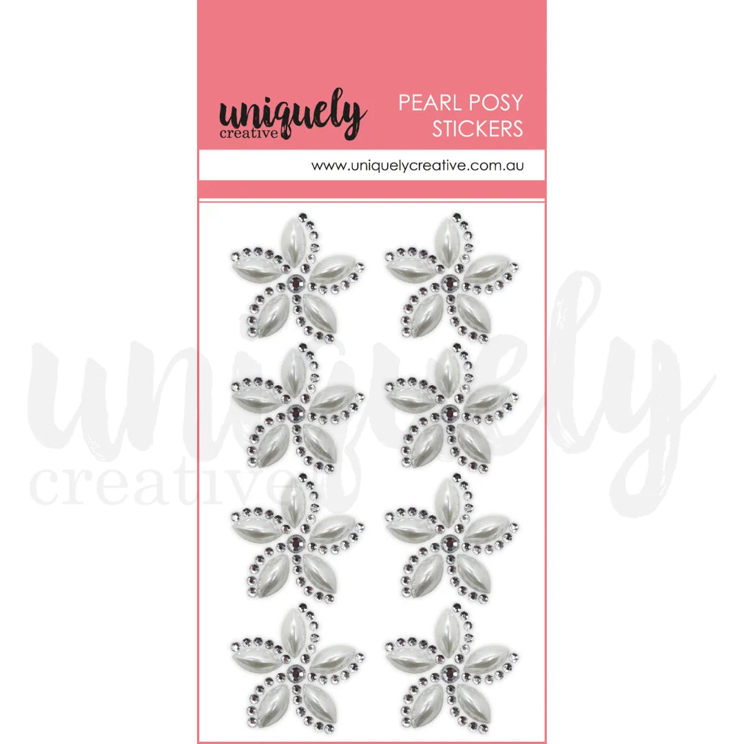 Uniquely Creative Pearly Posy Stickers - White