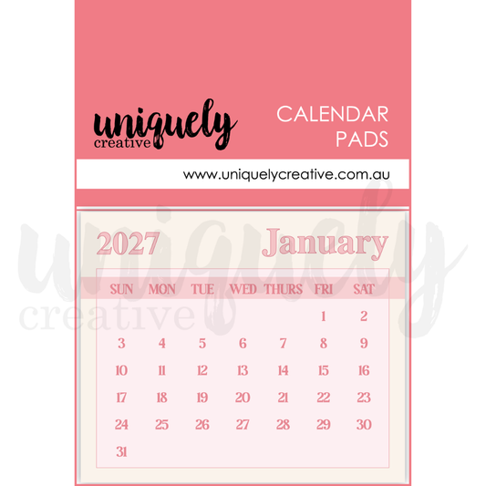 uniquely creative 2027 calendar pads january 2027