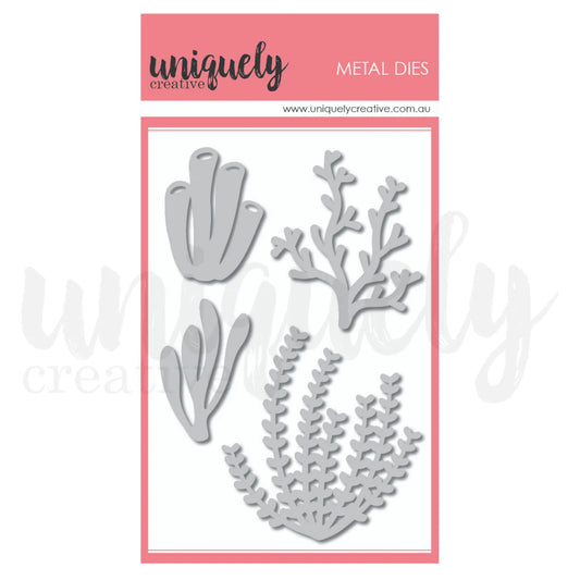 4 assorted tropical metal dies in pink uniquely creative packaging