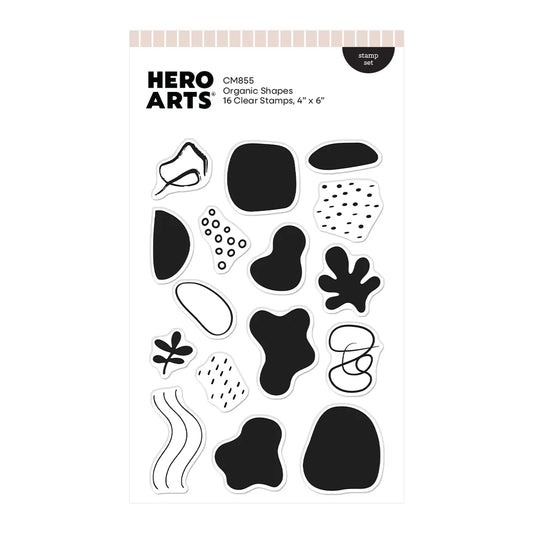 Hero Arts clear stamp set with organic shapes on a white background