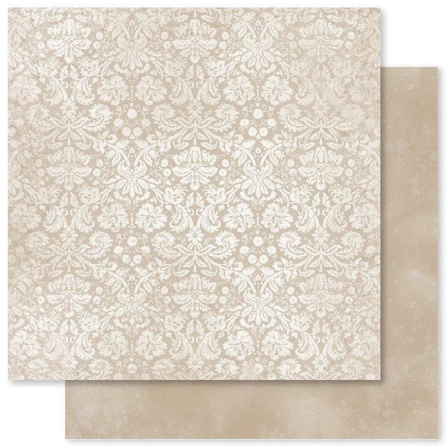 Beige paper with intricate floral pattern on a matching envelope