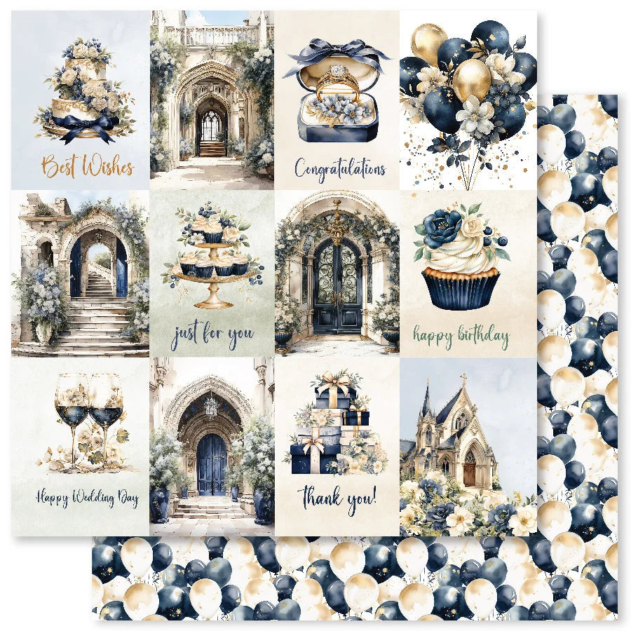 Paper Rose Wedding Blooms 12x12 Paper Collection