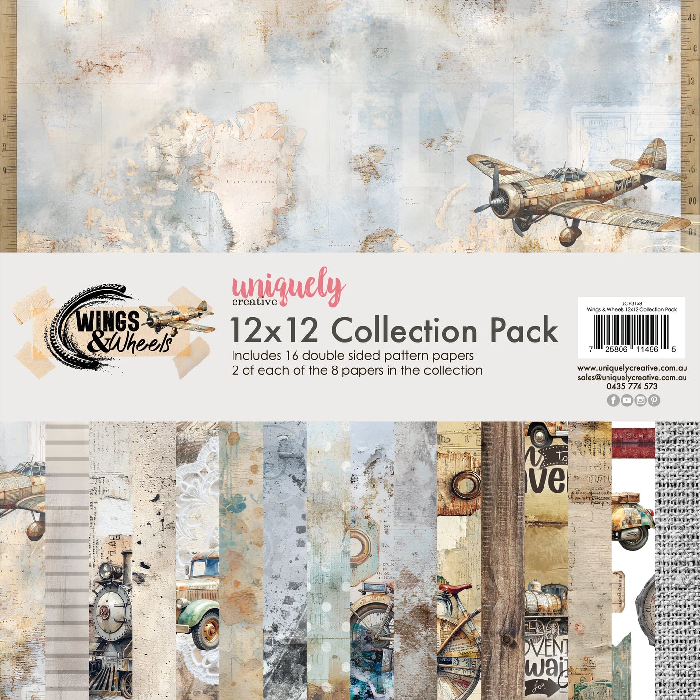 Uniquely Creative Wings & Wheels 12 x 12 Collection Pack