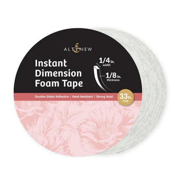 Instant Dimension Foam Tape with black label on a white background