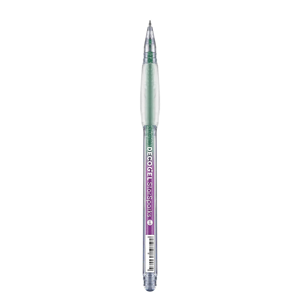 dark green Decogel glitter pen on a white background