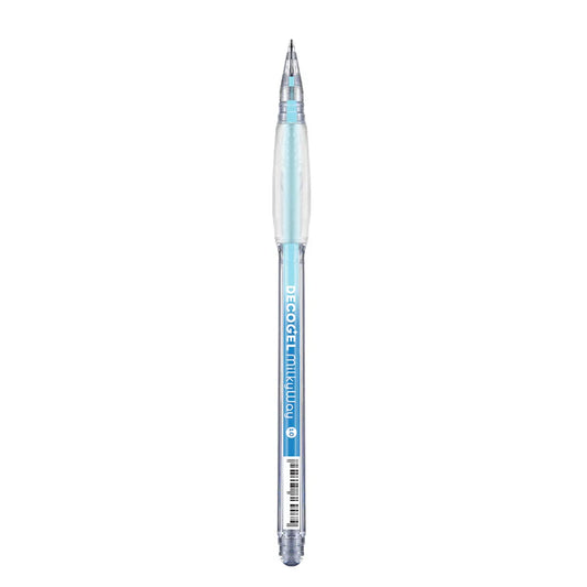 Blue milky way pen with a clear cap on a white background