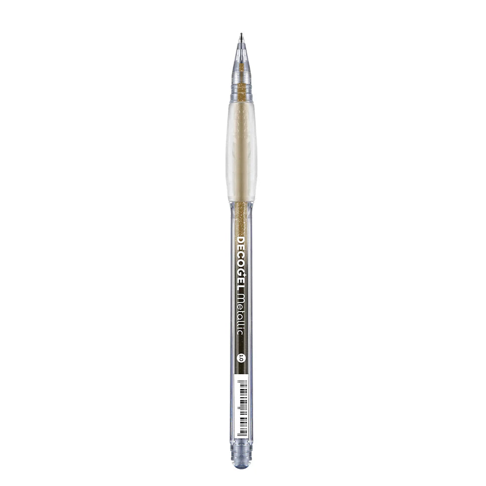 gold decogel metallic pen design on a white background