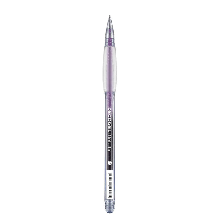 Light violet decogel pen with metallic finish on a white background