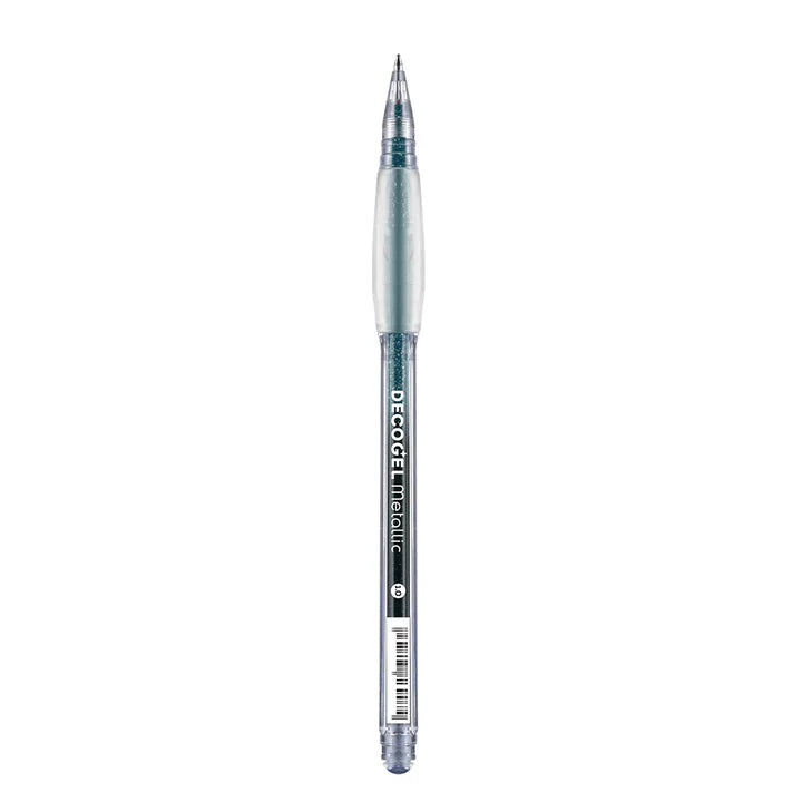 Teal blue Metallic pen on a white background