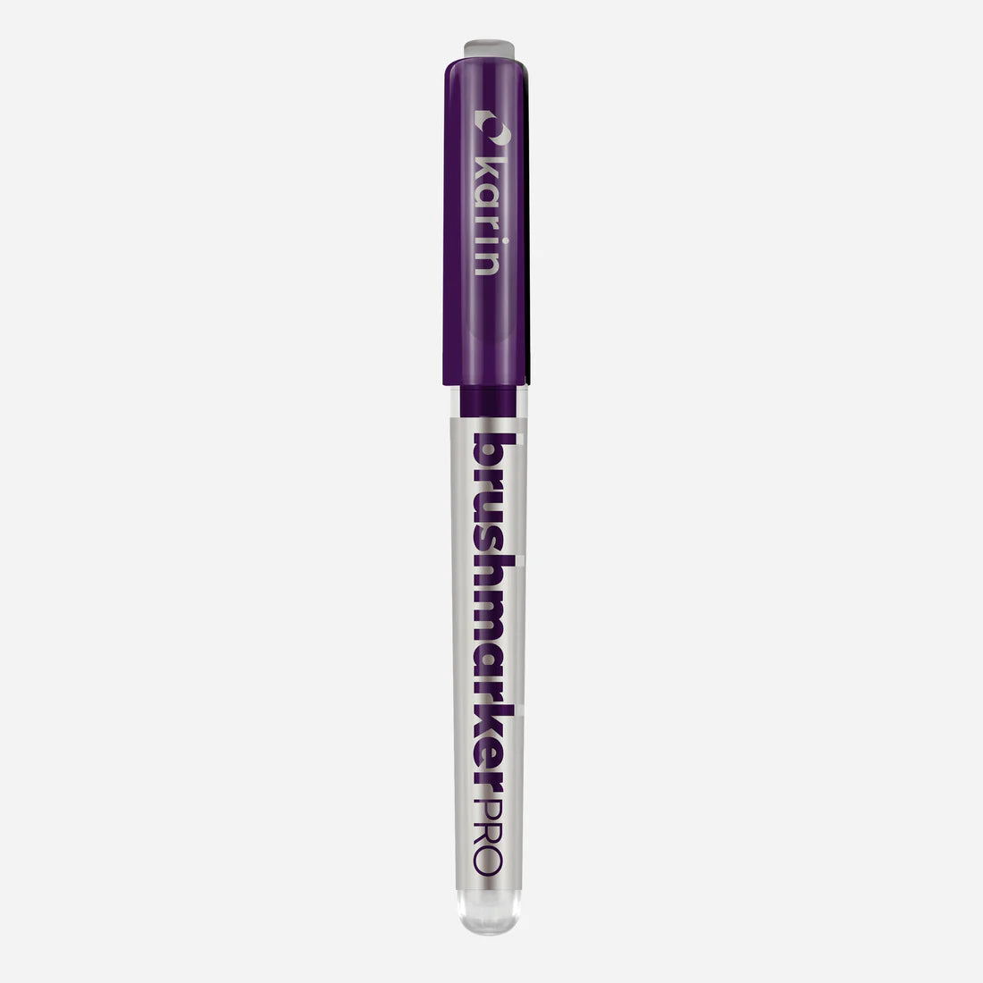 Marker shown with cap on, Karin Brushmarker PRO in lilac