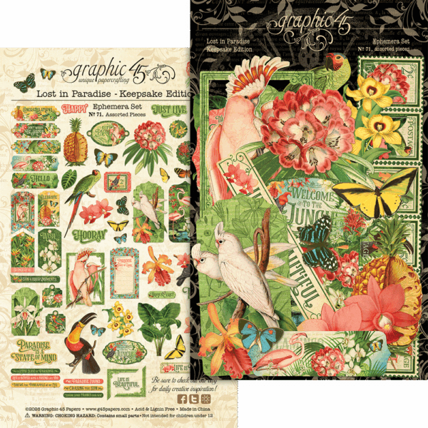 Graphic 45 Lost in Paradise — Updated Keepsake Kit with Metal Die-Set