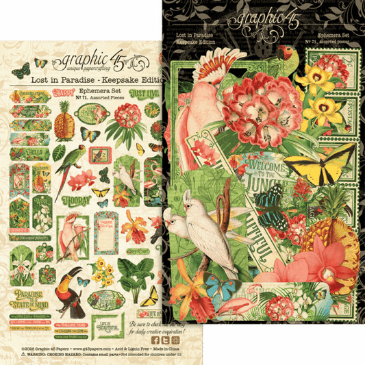 Graphic 45 Lost in Paradise — Updated Keepsake Kit with Metal Die-Set