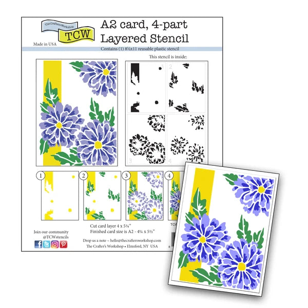 TCW Layered Stencil with floral design on a white background