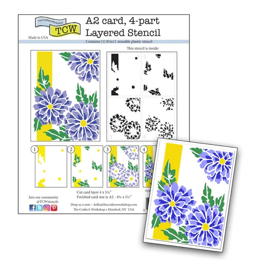 TCW Layered Stencil with floral design on a white background